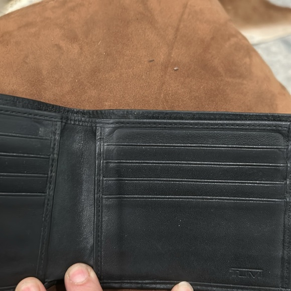 Tumi black textured double billfold wallet - Picture 8 of 8